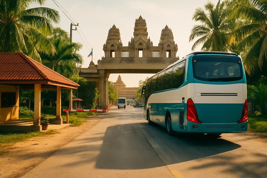 Bangkok to Cambodia border crossing guide cover image — travel photography scene.