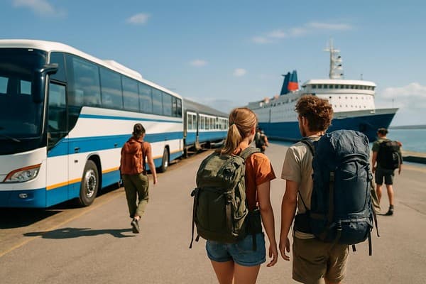 Budget transport tips for travelers cover image — travel photography scene.