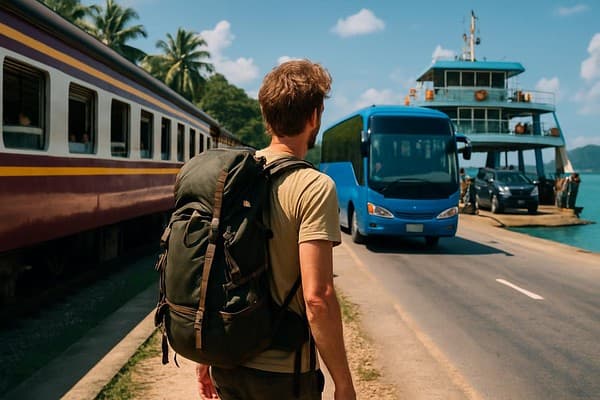 Southeast Asia transport guide cover image — travel photography scene.