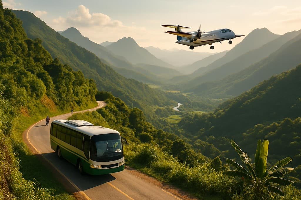 Hanoi to Luang Prabang - overland and air cover image — travel photography scene.