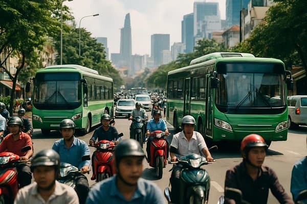 Ho Chi Minh City transport guide cover image — travel photography scene.