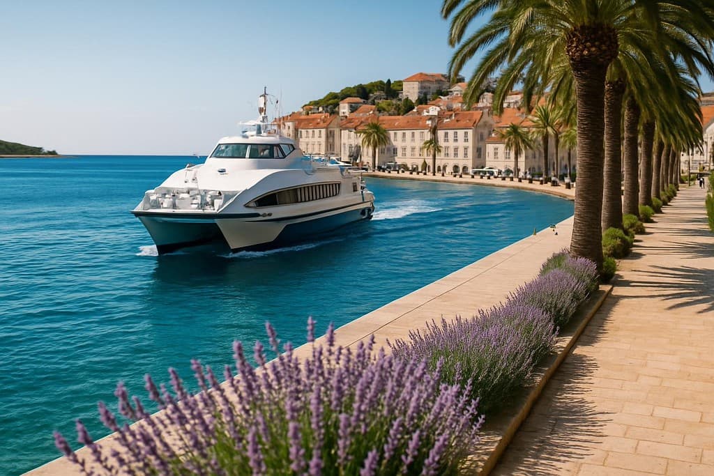 How to get to Hvar cover image — travel photography scene.