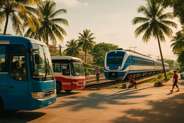 Vientiane transport guide cover image — travel photography scene.