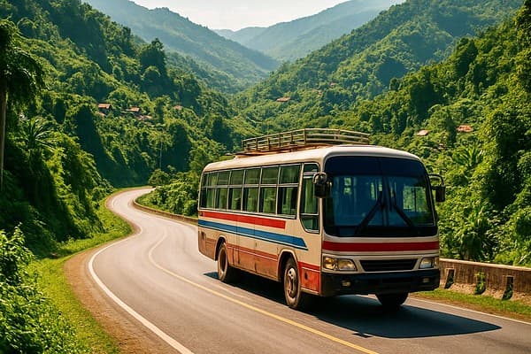 Laos transport guide cover image — travel photography scene.