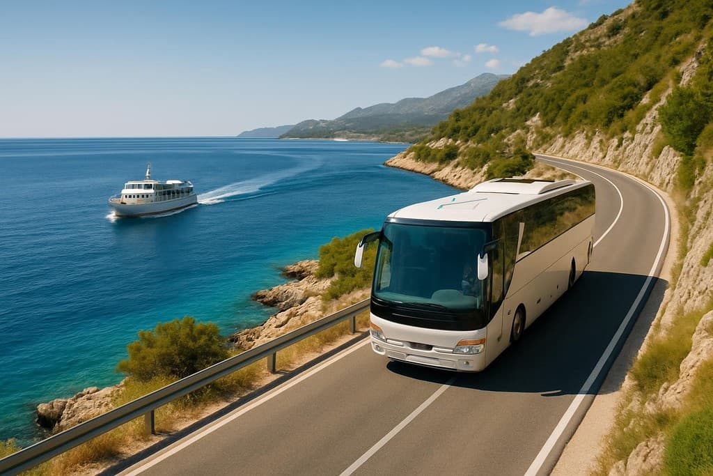 Split to Dubrovnik - ferry, bus or drive cover image — travel photography scene.